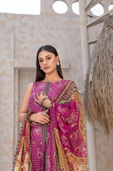 3-PC Unstitched Airjet Lawn Shirt Bamber Crinklr Printed Dupatta Parisa By Wania | WL-484